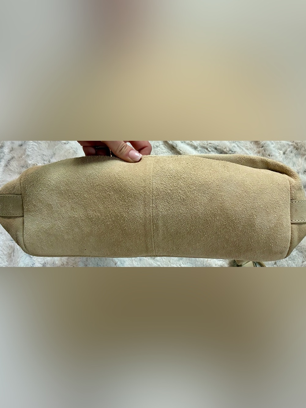 Margot Gabi Maxi Hobo - Cream/Beige Suede - NWT - Picture 7 of 10